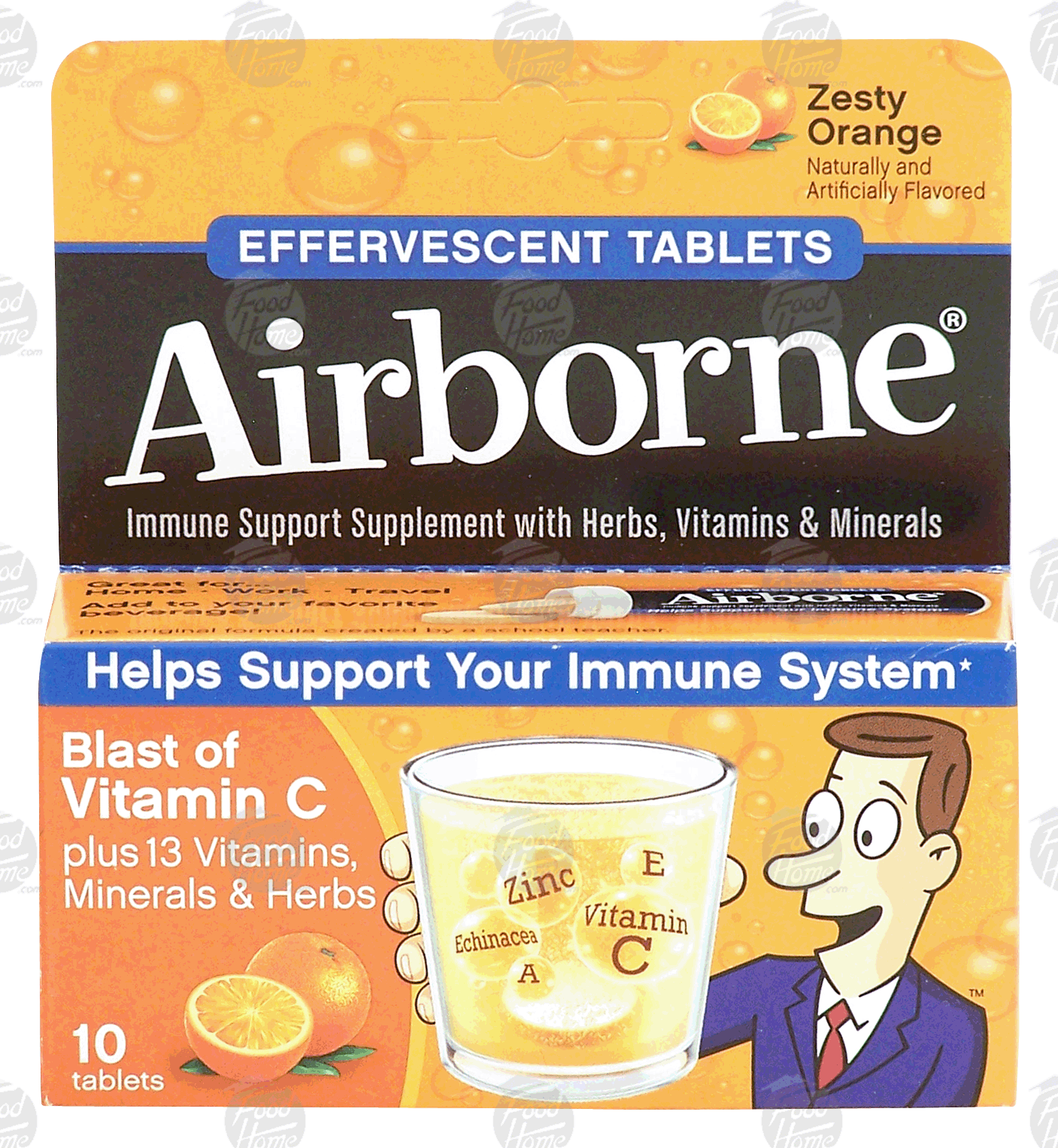 Airborne  dietary supplement, helps body fight germs, zesty orange flavored Full-Size Picture